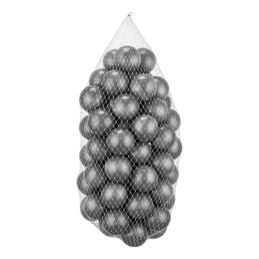 Žaidimo plastikiniai kamuoliukai 50 vnt., skersmuo 7 cm, pilkos spalvos