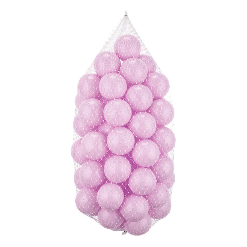 Žaidimo plastikiniai kamuoliukai 50 vnt., skersmuo 7 cm, rožinės spalvos