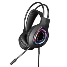 Žaidimų LED RGB ausinės VARR su mikrofonu 7.1