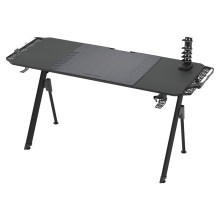 Žaidimų stalas FALCON su LED RGB foninis apšvietimas 156x60 cm juoda