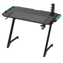 Žaidimų stalas SNAKE su LED RGB foninis apšvietimas 100x60 cm juoda