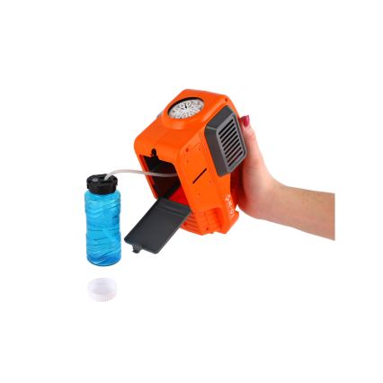 Žaislinė vejapjovė su burbulų pūtimu ir šviesa, maitinama 4xAA baterijomis