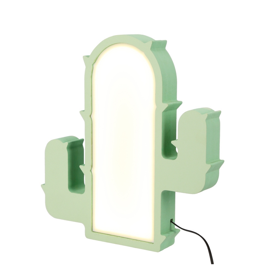 Žalia LED stalinė lempa CACTUS 10W/230V vaikams