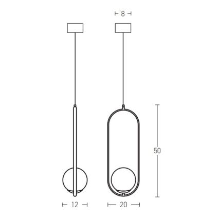 Zambelis 18142-BR - Pakabinamas sietynas 1xG9/9W/230V