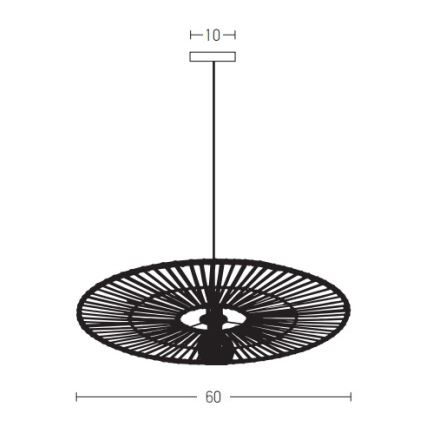 Zambelis 19104 - Pakabinamas sietynas 1xE27/40W/230V bambukas/juoda