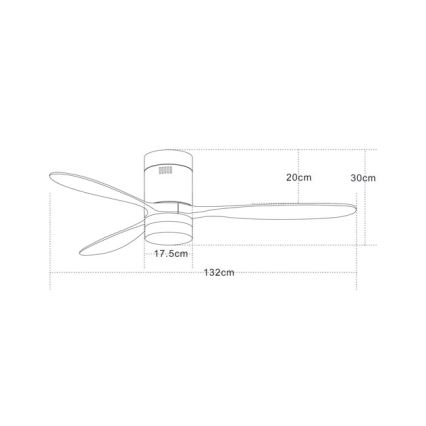 Zambelis 19144 - LED lubinis ventiliatorius LED/15W/230V 3000/4000/6000 vyšnia + nuotolinio valdymo pultas