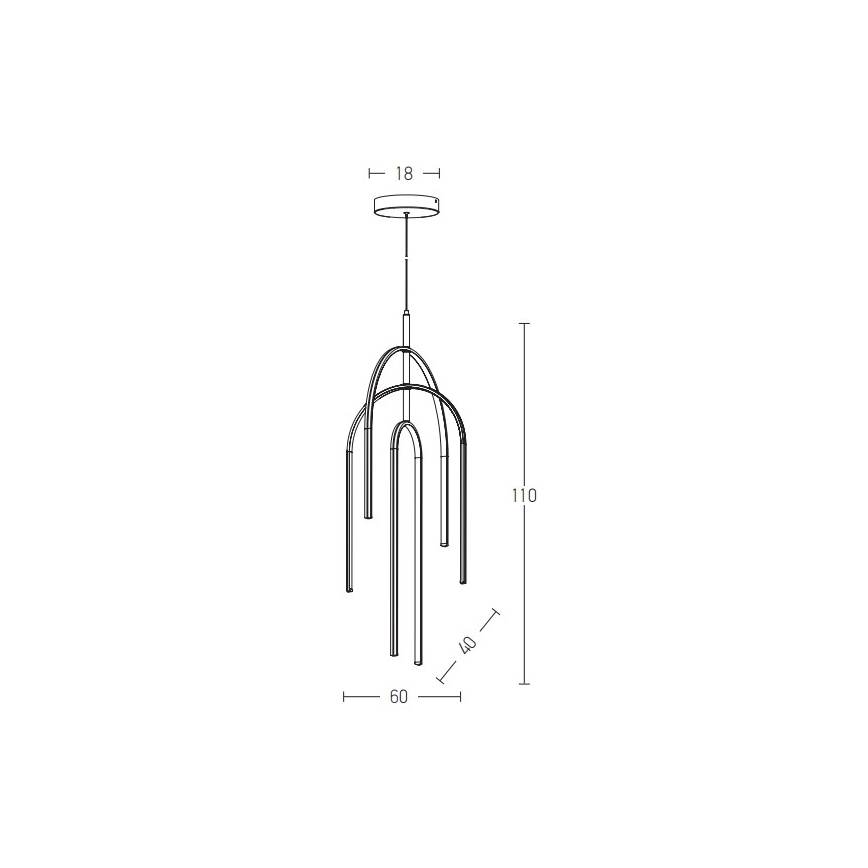 Zambelis 1932 - LED Reguliuojamas pakabinamas sietynas LED/80W/230V juoda