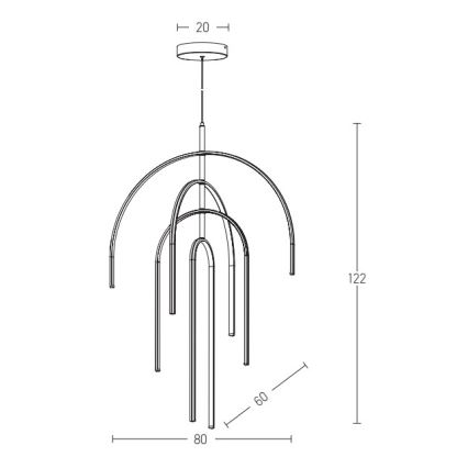 Zambelis 1933 - LED Reguliuojamas pakabinamas sietynas LED/96W/230V auksas