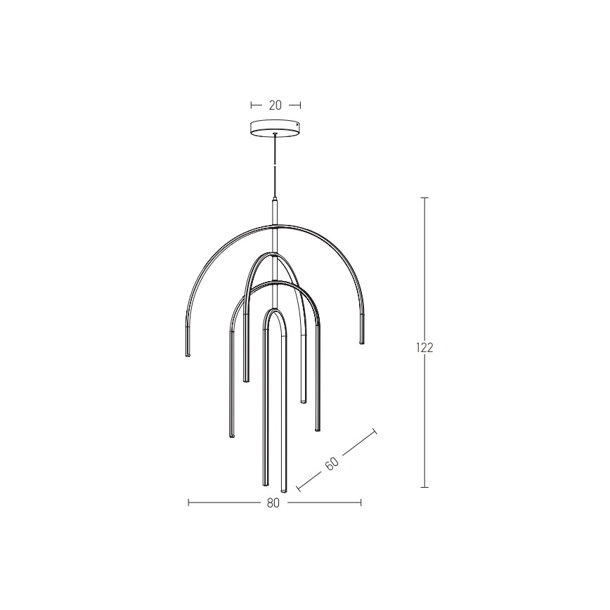 Zambelis 1933 - LED Reguliuojamas pakabinamas sietynas LED/96W/230V auksas