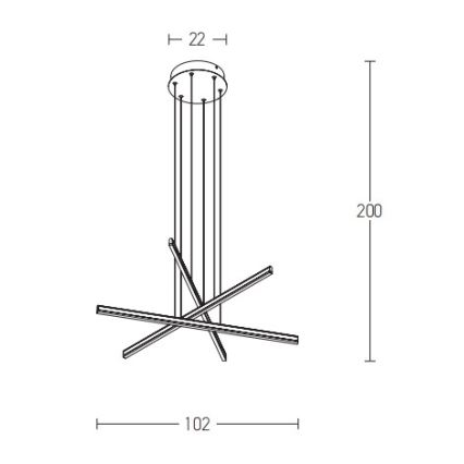 Zambelis 1947 - LED Reguliuojamas pakabinamas sietynas LED/48W/230V juoda