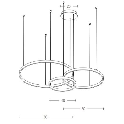 Zambelis 1956-D - LED Reguliuojamas pakabinamas sietynas LED/136W/230V