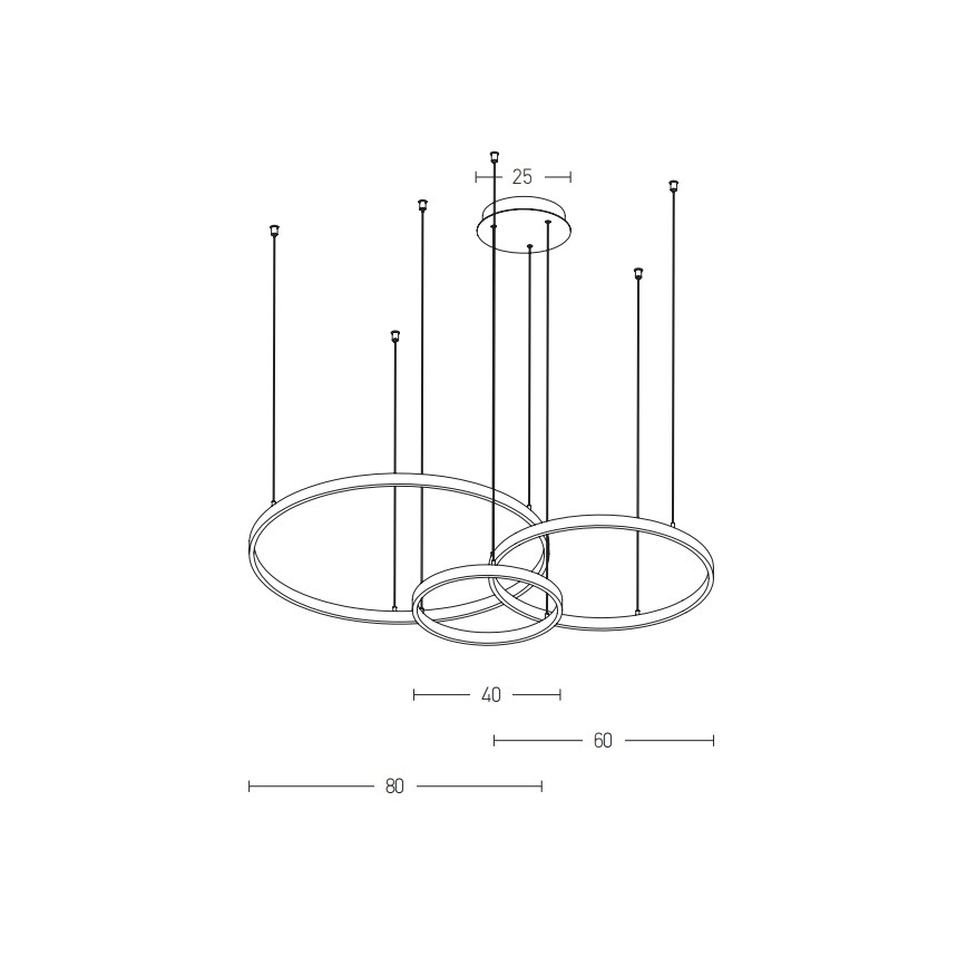Zambelis 1956-D - LED Reguliuojamas pakabinamas sietynas LED/136W/230V