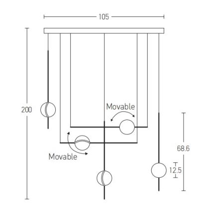 Zambelis 2001 - LED Pakabinamas sietynas LED/38W/230V