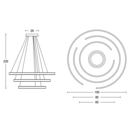 Zambelis 2014 - LED Reguliuojamas pakabinamas sietynas LED/120W/230V auksas