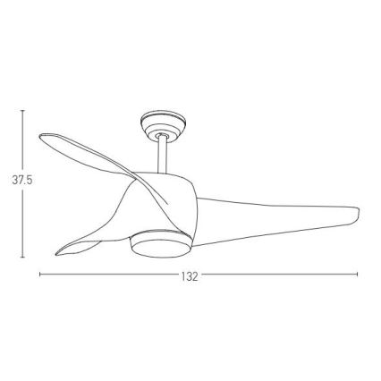 Zambelis 20256 - LED lubinis ventiliatorius LED/15W/230V 3000/4000/6000 vyšnia + nuotolinio valdymo pultas