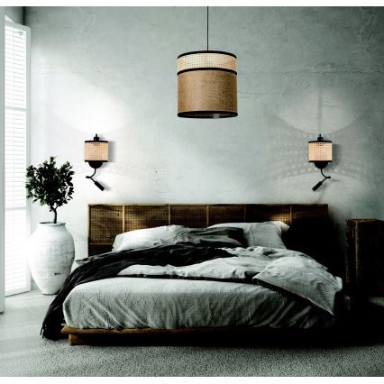 Zambelis 20355 - LED Sieninis šviestuvas 1xE27/40W + LED/3W/230V rotango
