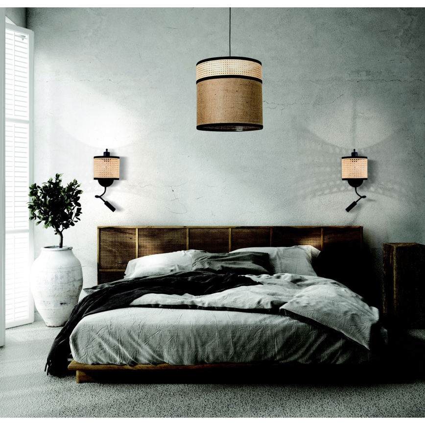 Zambelis 20355 - LED Sieninis šviestuvas 1xE27/40W + LED/3W/230V rotango
