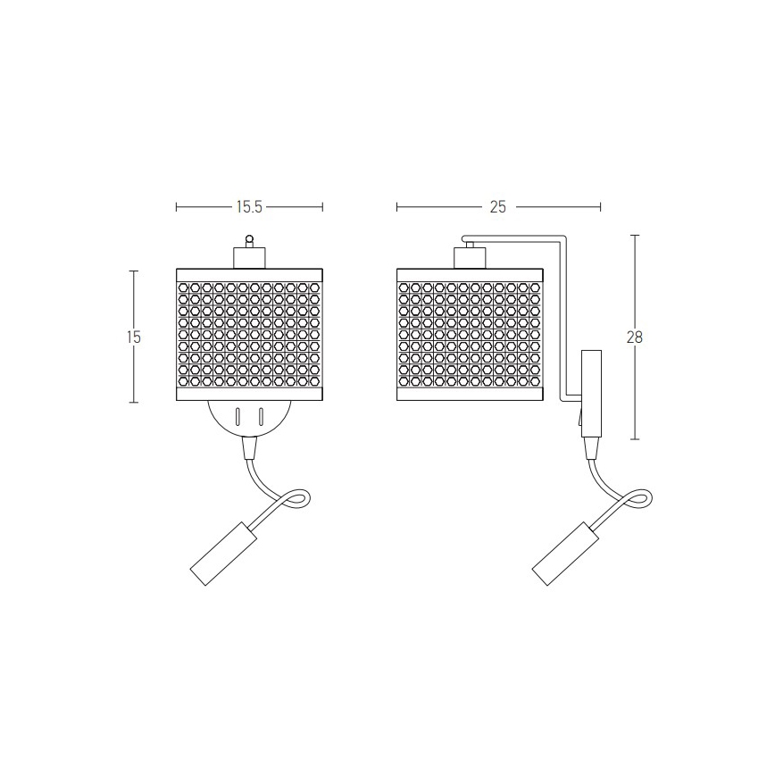 Zambelis 20355 - LED Sieninis šviestuvas 1xE27/40W + LED/3W/230V rotango