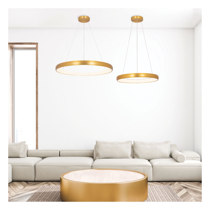 Zambelis 2046 - LED Reguliuojamas pakabinamas sietynas LED/30W/230V diametras 40 cm auksas