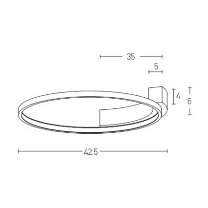 Zambelis 2074 - LED sieninis šviestuvas LED/25W/230V diametras 42,5 cm juoda