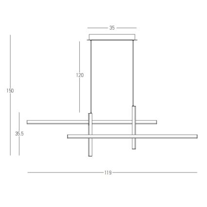 Zambelis 22022 - LED Reguliuojamas pakabinamas sietynas LED/41W/230V auksas