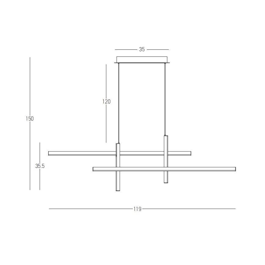 Zambelis 22022 - LED Reguliuojamas pakabinamas sietynas LED/41W/230V auksas