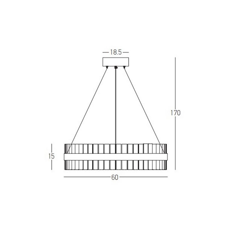 Zambelis 22039 - LED Reguliuojamas pakabinamas sietynas LED/56W/230V auksas