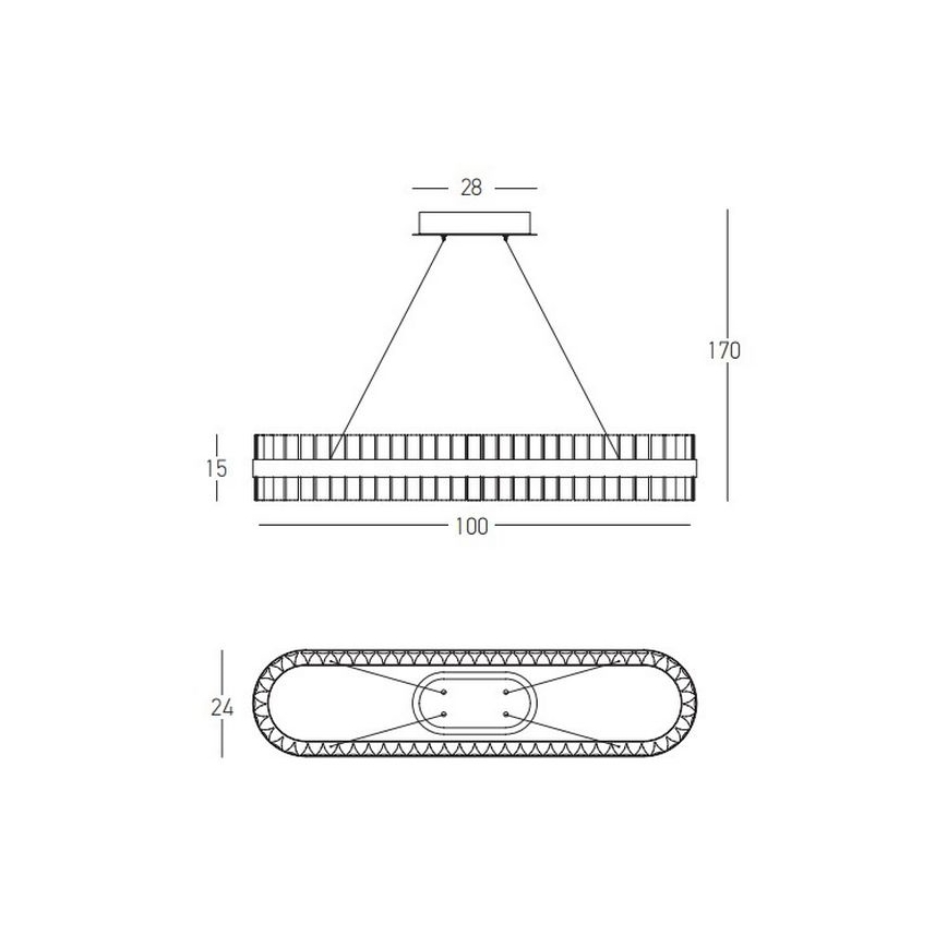 Zambelis 22041 - LED Reguliuojamas pakabinamas sietynas LED/68W/230V auksas