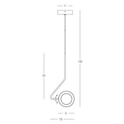 Zambelis 22044 - LED Reguliuojamas pakabinamas sietynas LED/7W/230V CRI90 balta