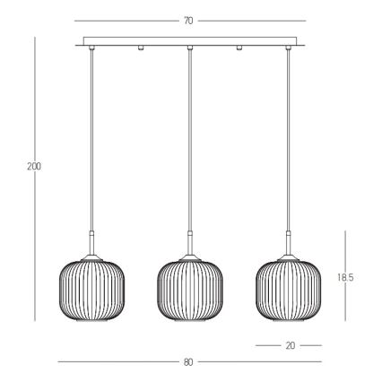 Zambelis 22074 - Pakabinamas sietynas 3xE27/40W/230V