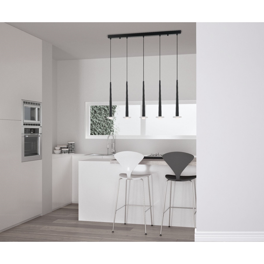 Zambelis 22112 - LED Reguliuojamas pakabinamas sietynas 5xLED/3W/230V CRI90 juoda
