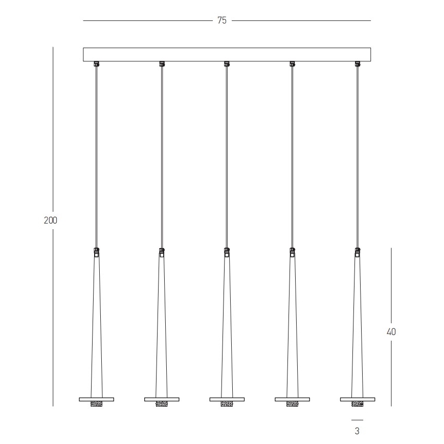 Zambelis 22112 - LED Reguliuojamas pakabinamas sietynas 5xLED/3W/230V CRI90 juoda