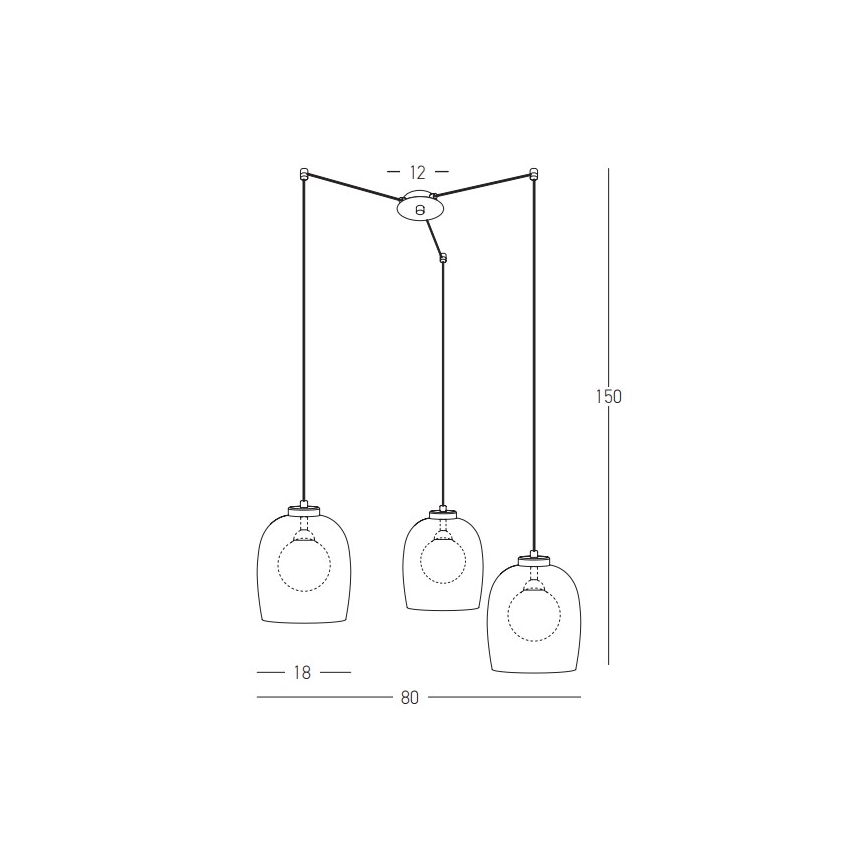 Zambelis 22145 - Pakabinamas sietynas 3xG9/5W/230V voras juoda