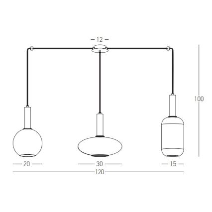 Zambelis 22151 - Pakabinamas sietynas 3xE27/40W/230V voras auksas