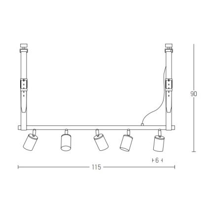 Zambelis 22224 - Pakabinamas sietynas 5xGU10/25W/230V