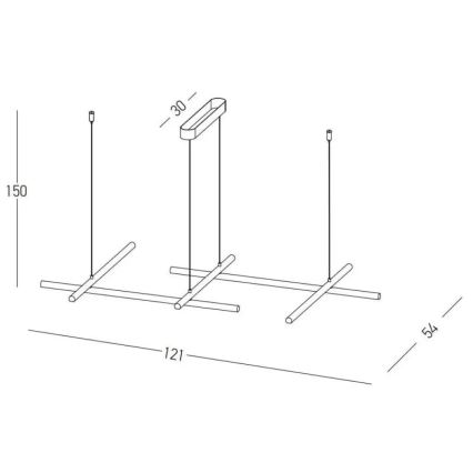 Zambelis 22242 - LED Reguliuojamas pakabinamas sietynas LED/50W/230V auksas