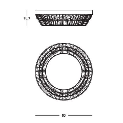 Zambelis 23047 - LED Pritemdomi krištoliniai lubiniai šviestuvai LED/38W/230V CRI 90 3000K diametras 60 cm žalvaris