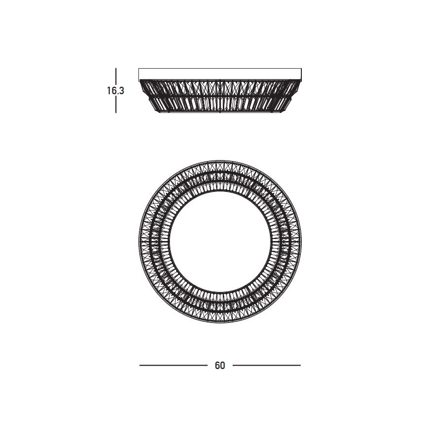 Zambelis 23047 - LED Pritemdomi krištoliniai lubiniai šviestuvai LED/38W/230V CRI 90 3000K diametras 60 cm žalvaris