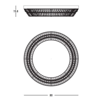 Zambelis 23049 - LED Pritemdomi krištoliniai lubiniai šviestuvai LED/55W/230V CRI 90 3000K diametras 80 cm žalvaris