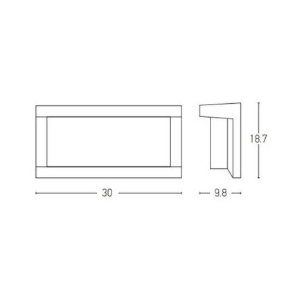 Zambelis E128 - Lauko sieninis šviestuvas 1xE27/18W/230V IP54 antracitas