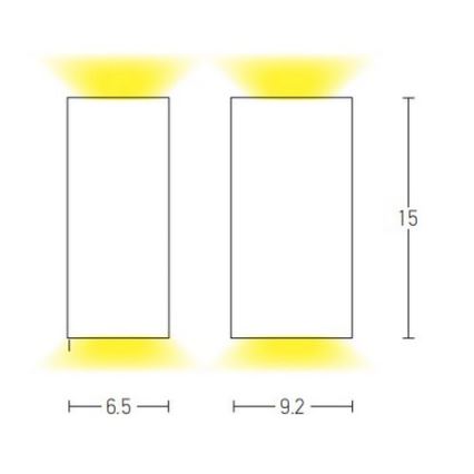 Zambelis E151 - Lauko sieninis šviestuvas 2xGU10/15W/230V IP54 balta