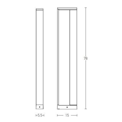 Zambelis E208 - LED lauko šviestuvas LED/10W/230V IP54 antracitas