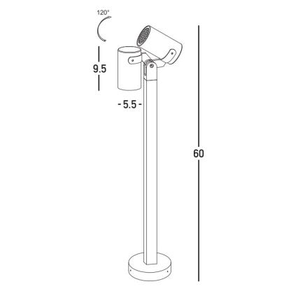 Zambelis E325 - Lauko šviestuvas 1xGU10/15W/230V IP54 antracitas