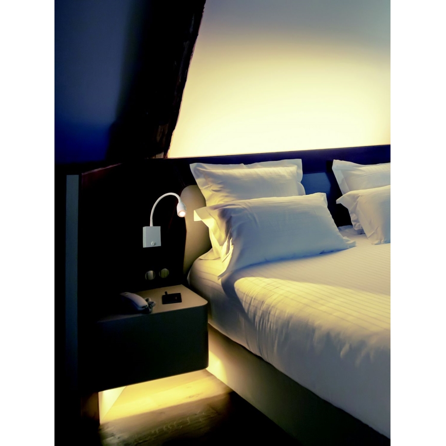 Zambelis H33 - LED Lankstus mažas lempa LED/3W/230V balta