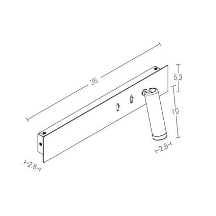 Zambelis H52 - LED sieninis šviestuvas LED/3W + LED/10W/230V balta