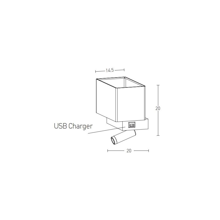 Zambelis H59 - LED sieninis šviestuvas LED/3W + 1xE27/40W/230V juoda