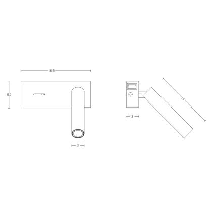 Zambelis H74 - LED sieninis šviestuvas LED/3W/230V USB balta