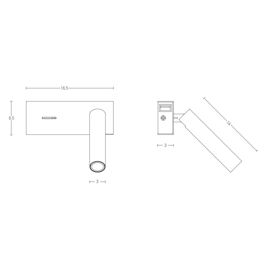 Zambelis H74 - LED sieninis šviestuvas LED/3W/230V USB balta