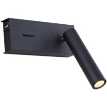 Zambelis H75 - LED sieninis šviestuvas LED/3W/230V USB juoda