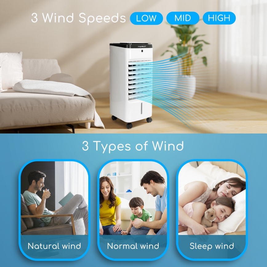 ZEVENTI - Oro vėsintuvas ARCTIC 60W/230V juodas/baltas + nuotolinio valdymo pultas